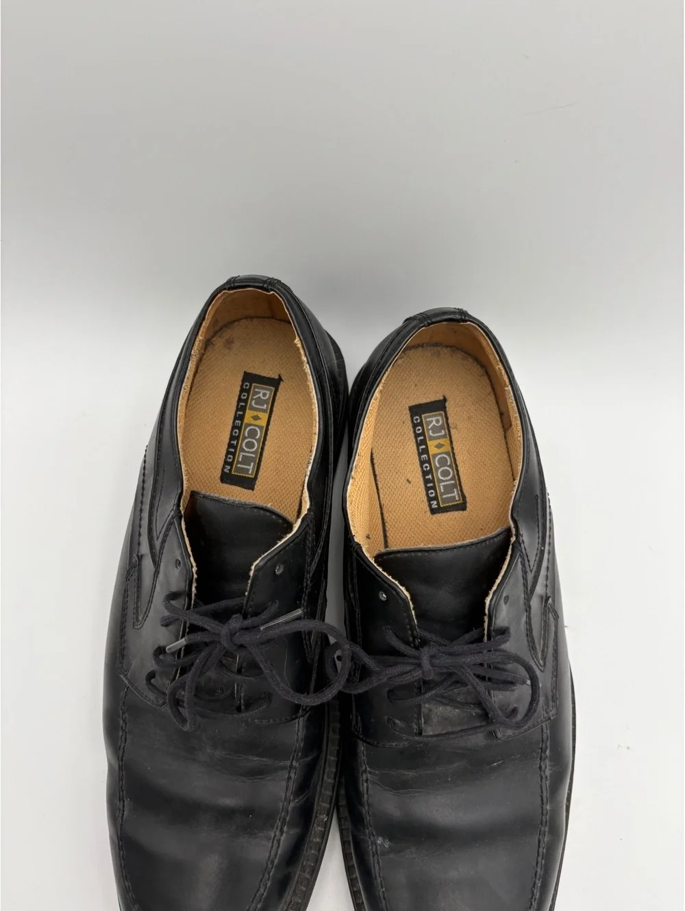 RJ Colt Collection Men's 12m Black Leather Dress Shoes Dress Or Casual